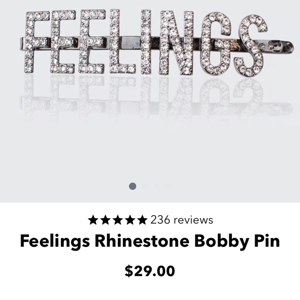 Kitsch‎ rhinestone Feelings barrette/Bobby. Retsil 29